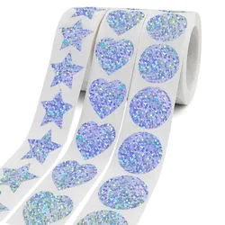 UU Gift 50/100/300/500 Pieces of glitter Stickers Round Star Heart Kids Seal Label Scrapbook Stickers Bullet Journal