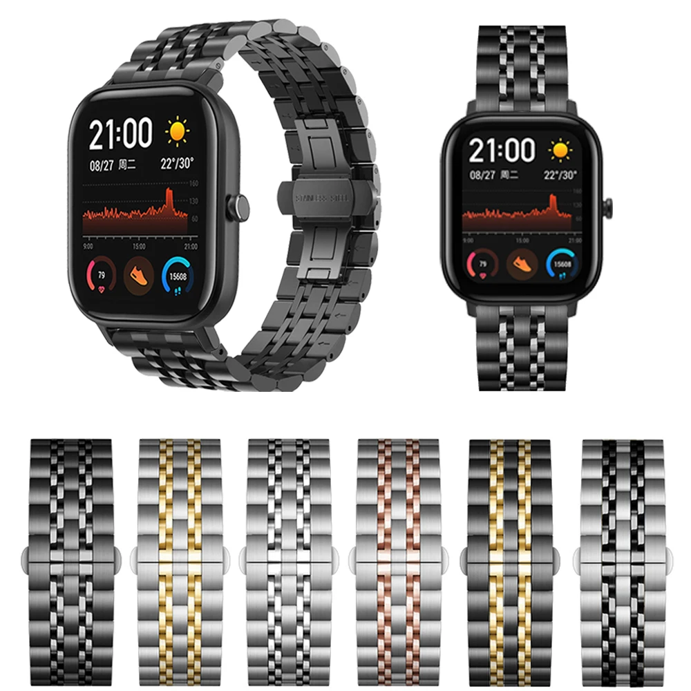 Metal Classic Strap for Huami Amazfit GTS/GTR 47mm Band Stainless Steel Bracelet Bip/Strtos 3 2 WristBand 20mm 22mm |