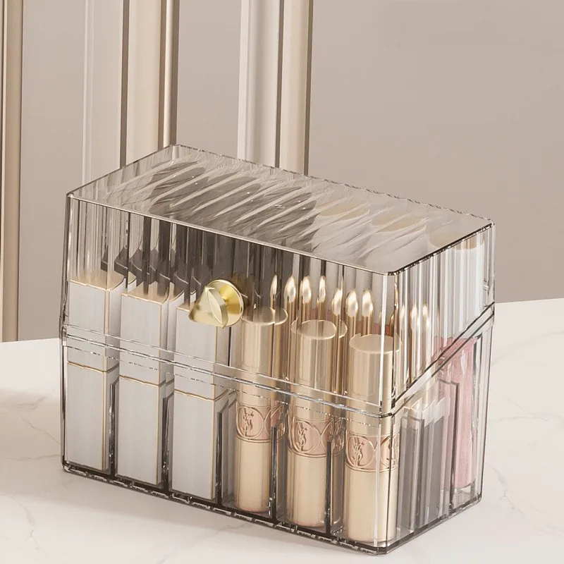 Acrylic Lipstick Organizer Box Makeup Brushes Holder Dustproof Cosmetic Skincare Eyeshadow Palette Home Desktop Storage Case 3