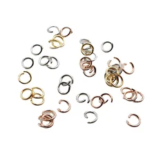 

1000Pce/Bag Stainless Steel Open Ring Diy Making Supplies Pendant Clasp Plated Gold Link Chain Tiny Beads Earring Connector