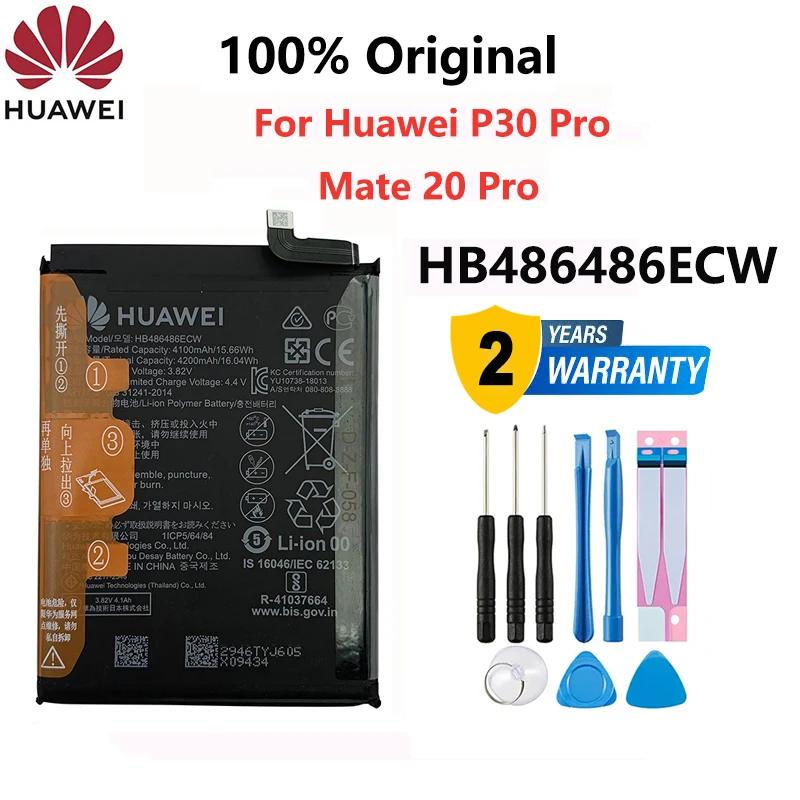 

Hua Wei Original Replacement Phone Battery HB486486ECW 4200mAh For Huawei P30 Pro Mate 20 Pro Mate20 Pro Phone Batteries