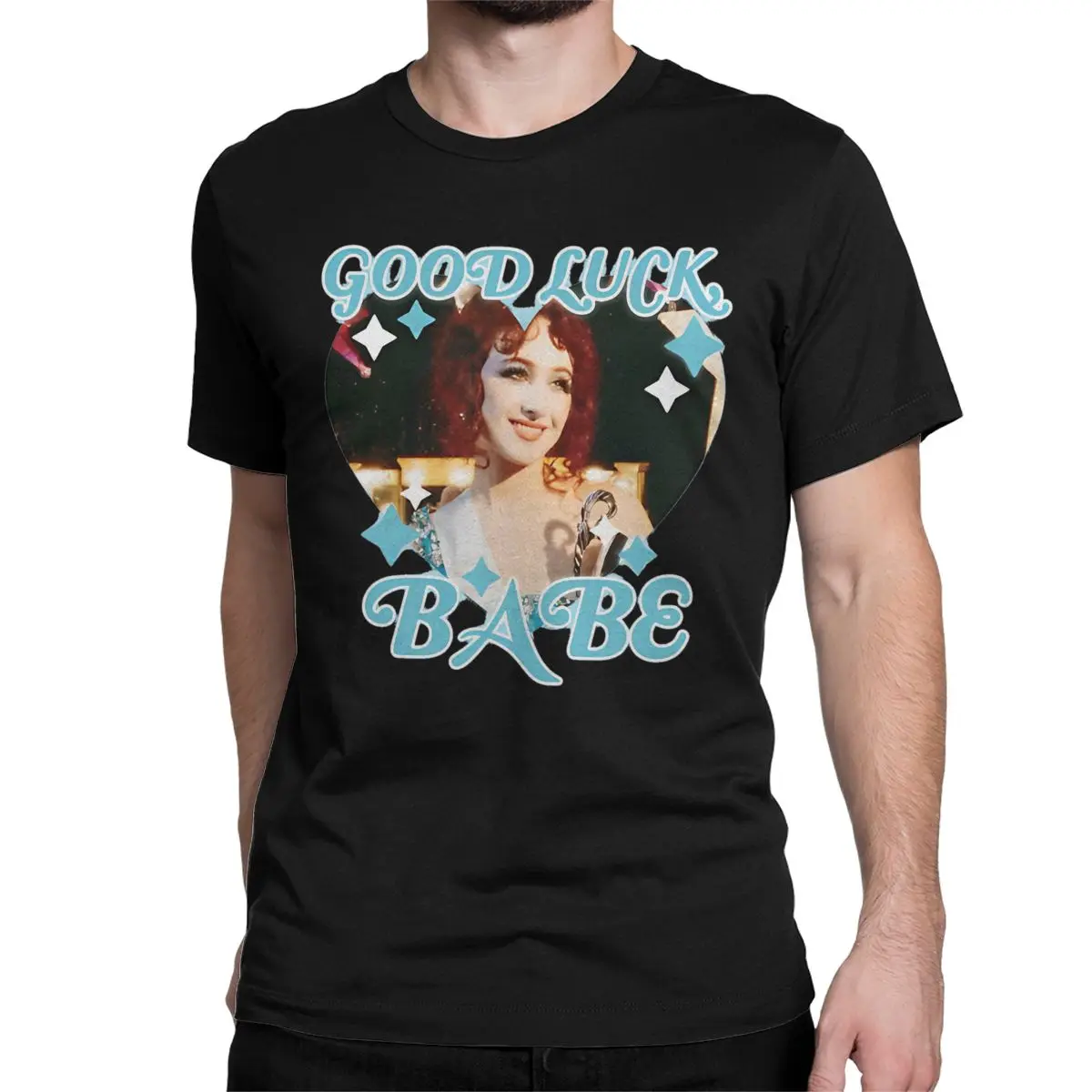 thumbnail image 1 of Camiseta Chappell Roan "Good Luck Babe" para hombre y mujer, cantante, música, algodón, manga corta, tallas 4XL, 5XL y 6XL., 1 of 7
