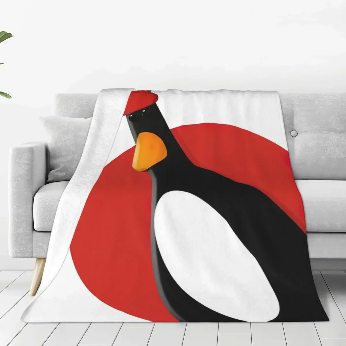 Feathers Mcgraw Silent Penguin Blanket Flannel Wallace Gromit Lightweight Throw Blankets for Car Sofa Couch Bedroom Quilt 2