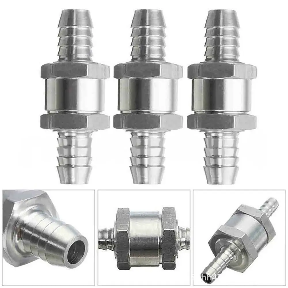 Aluminium Alloy Water Diesel 6/8/10/12mm Vehicle Check Valve Fuel Non Return One Way Adapter