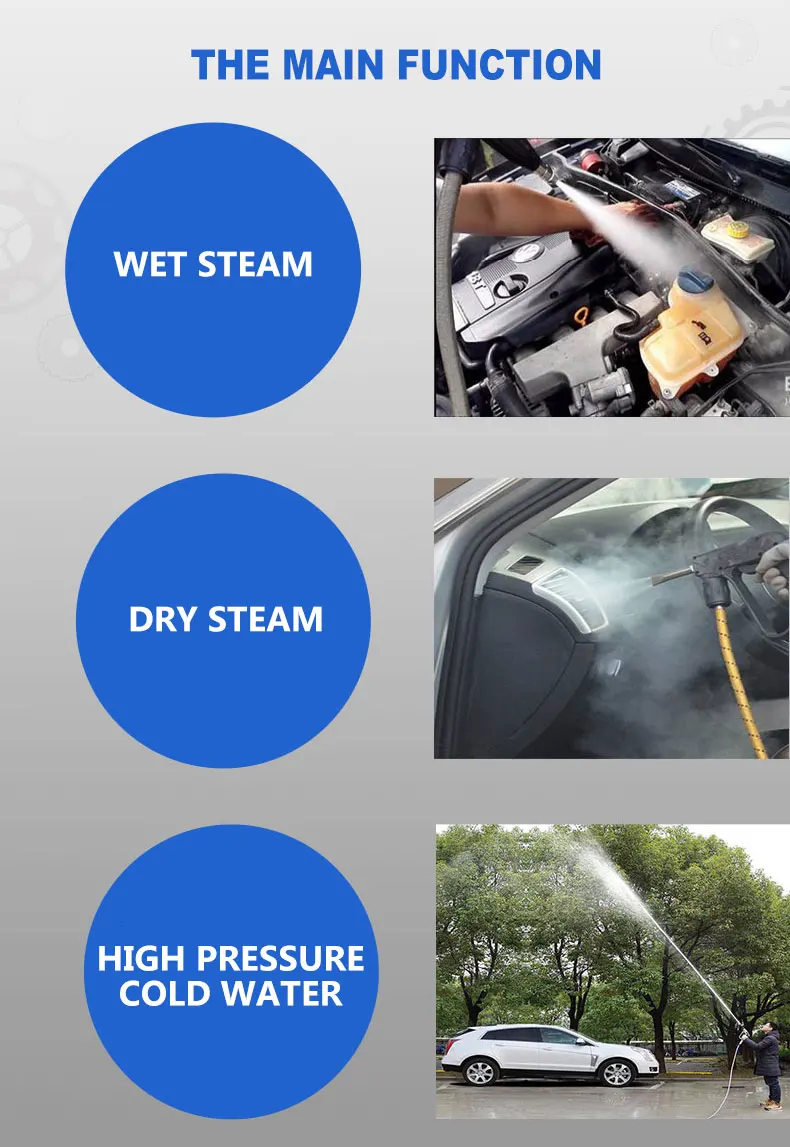 Commercial Steam Cleaning Machine High Temperature and High Pressure Industrial Oily Restaurant Grease Car Cleaning Steam Engine