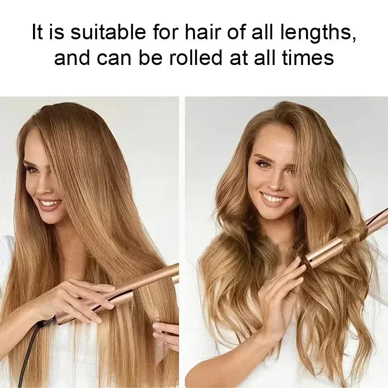 2 in 1 Hair Straightener And Curler Twist Straightening Curling Iron Professional Negative Ion Fast Heating Styling Flat Iron