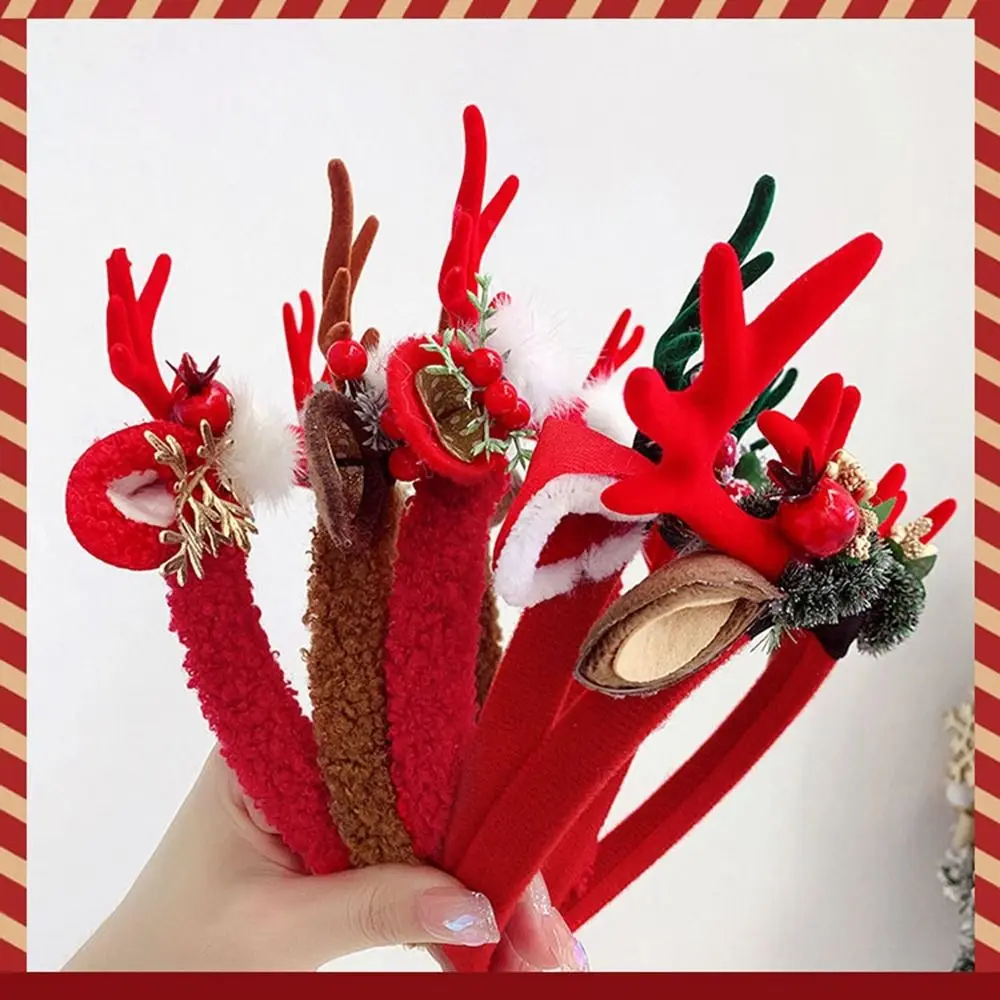 Weihnachtsdekoration Weihnachtsstirnband Elf Rentier Geweih Stirnband Fee Hirsch Ohr Party Dress Up Hirschhorn Haarband – Detail 6