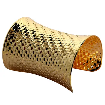 Creative Fashion Width Bracelet Bangles Metal Texture Arm Bracelets & Bangles Gold Color Bracelets For Women Jewelry CF1