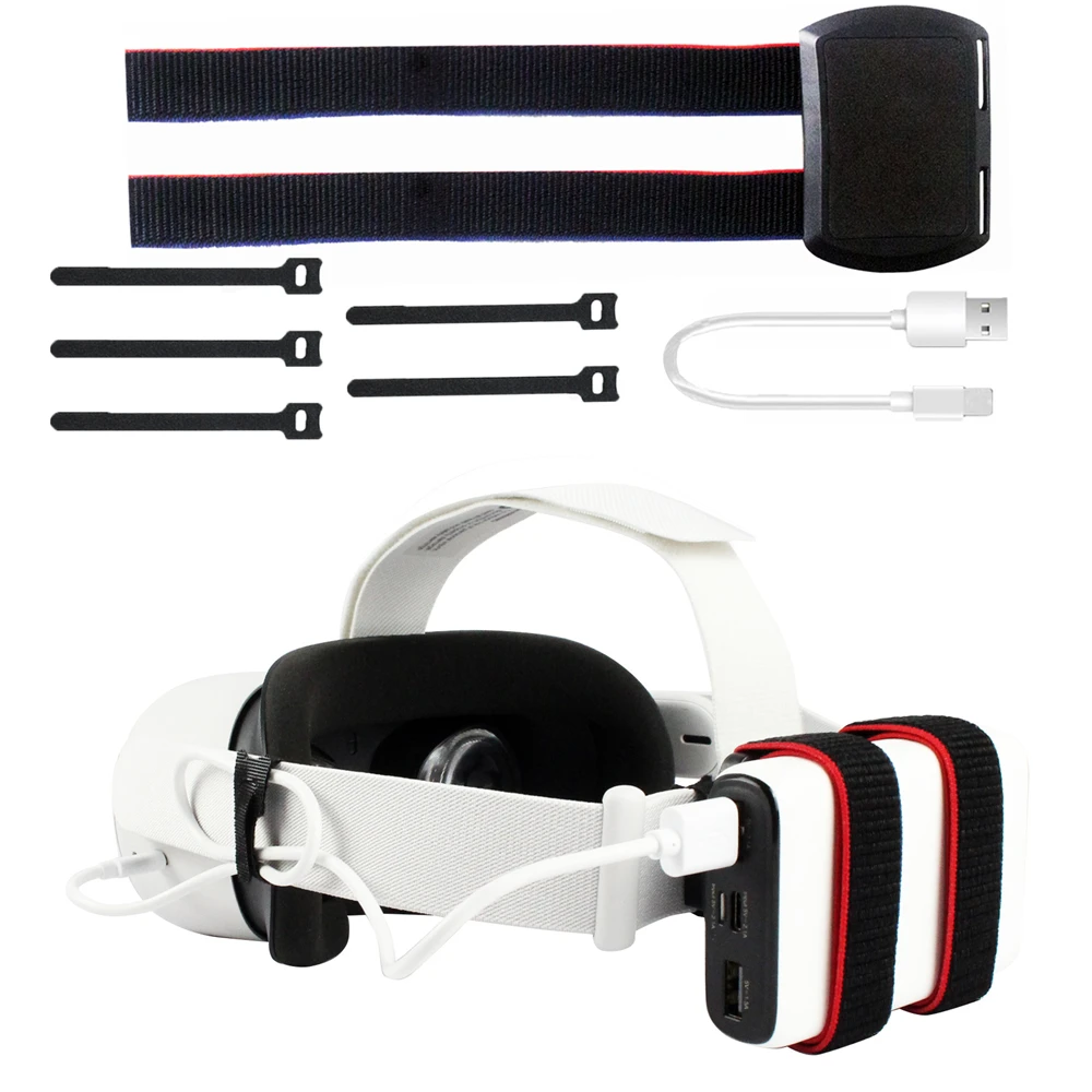 

Ремешок для фиксации внешнего источника питания для мобильного телефона Meta Quest 3, аксессуары VR, запчасти для очков VR, комплект крепежных зажимов