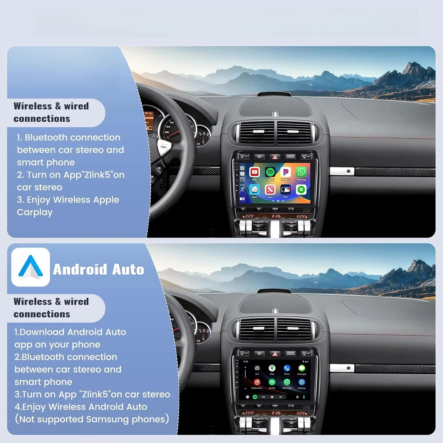 Car Radio for Porsche Cayenne with Carplay Android Auto Bluetooth