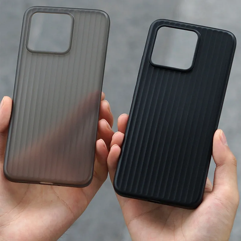 Clear Corrugated Hard PP Back Case - Slim Matte Finish
