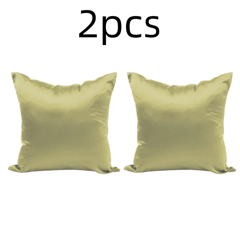 Luxurious Satin Pillow Cover - Smooth Solid Design, Home Decor Accent