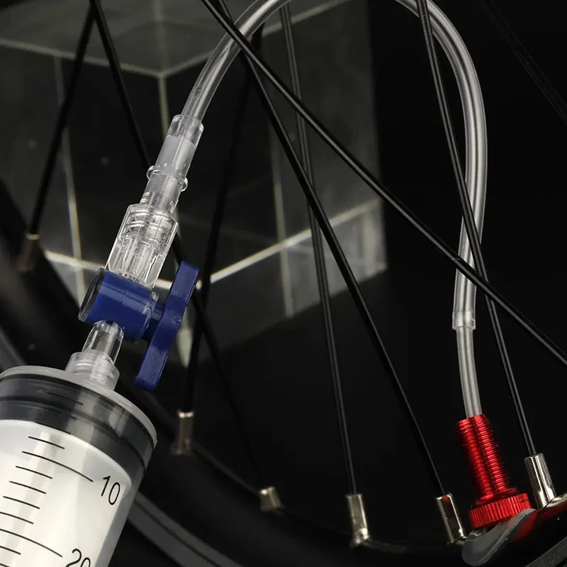MTB Rennrad Tubeless-Reifen Flüssigkeits-Einspritzwerkzeug 60ml Reifendichtmittel-Spritze Fahrradzubehör Ventilkern-Entfernungswerkzeug Optional – Detail 8