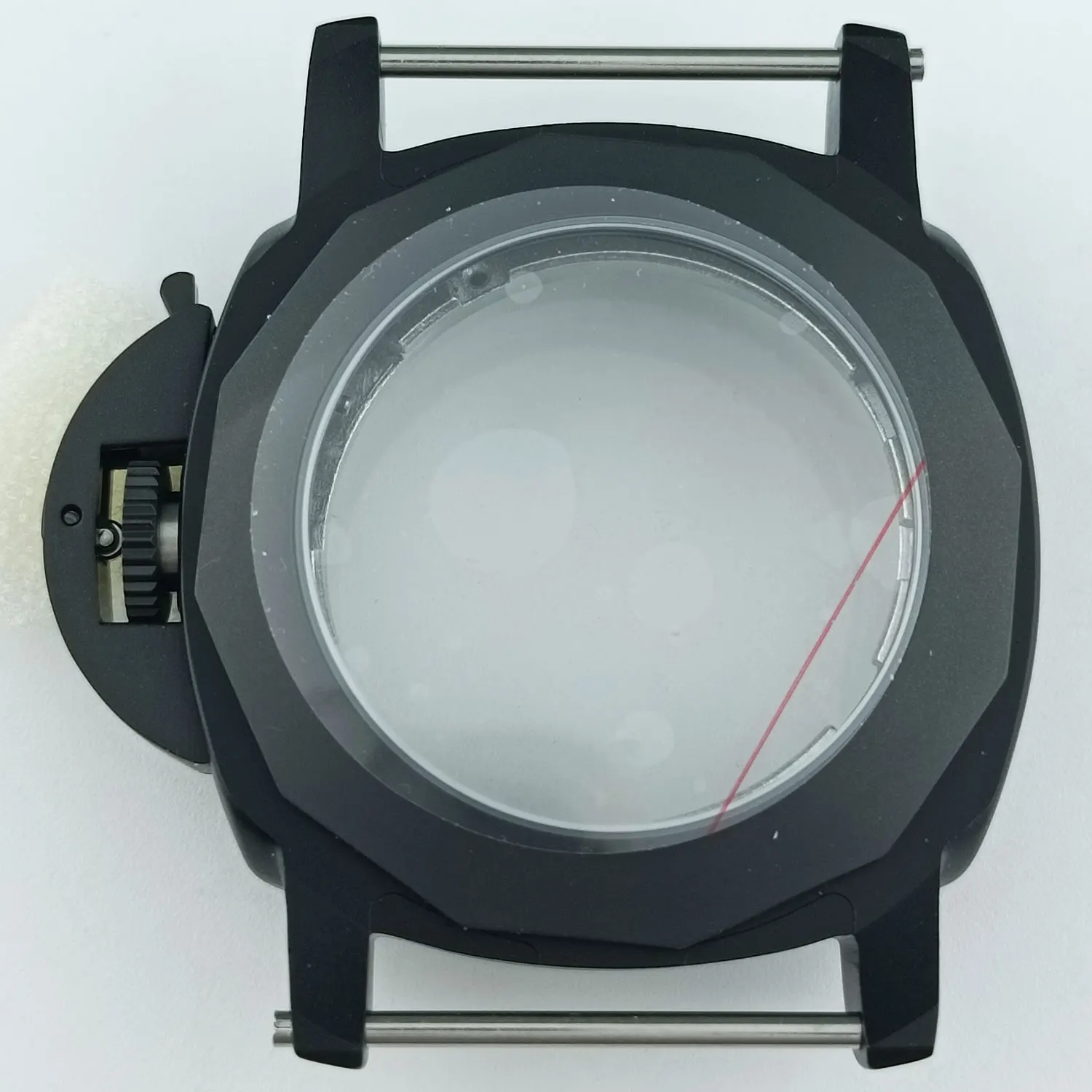 Brushed Black Sapphire Glass Stainless Steel Watch Case - 45mm