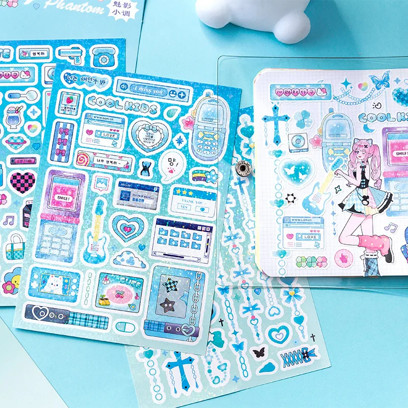 

3 листа блестящих кружевных художественных бумажных наклеек для скрапбукинга «сделай сам», декоративный материал, коллаж, журнализация