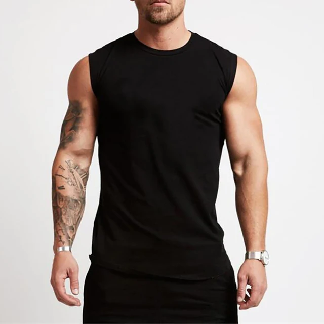 Vêtements de sport en coton pour hommes, chemise d'entraînement sans manches, débardeur de musculation, vêtements de sport, gilets pour hommes, Singlets musculaires 1