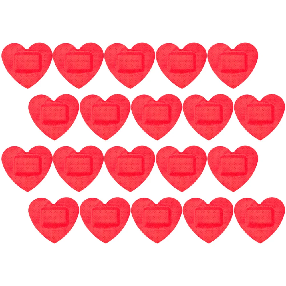 30 Pcs Heart Shaped Wound Patches Red Breathing Bandages Wound Care Protection Patches Safety Survival Supplies