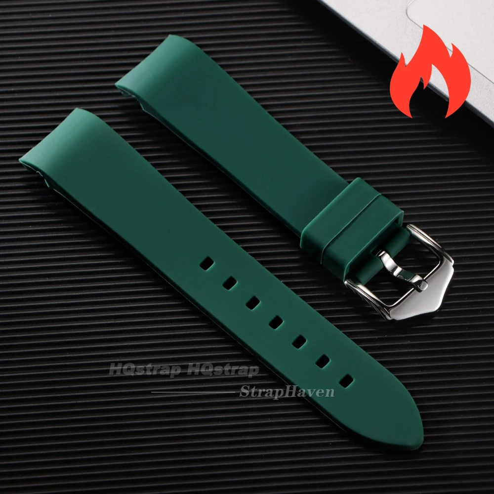 Universal Curved End Silicone Waterproof Sport Wristband - Soft, Comfortable Strap for All Genders