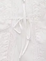 Women's Lace Embroidery Blouses, O Neck, Sleeveless, Front Tied, Female Shirts, Chic Tops, Fashion - Image 6