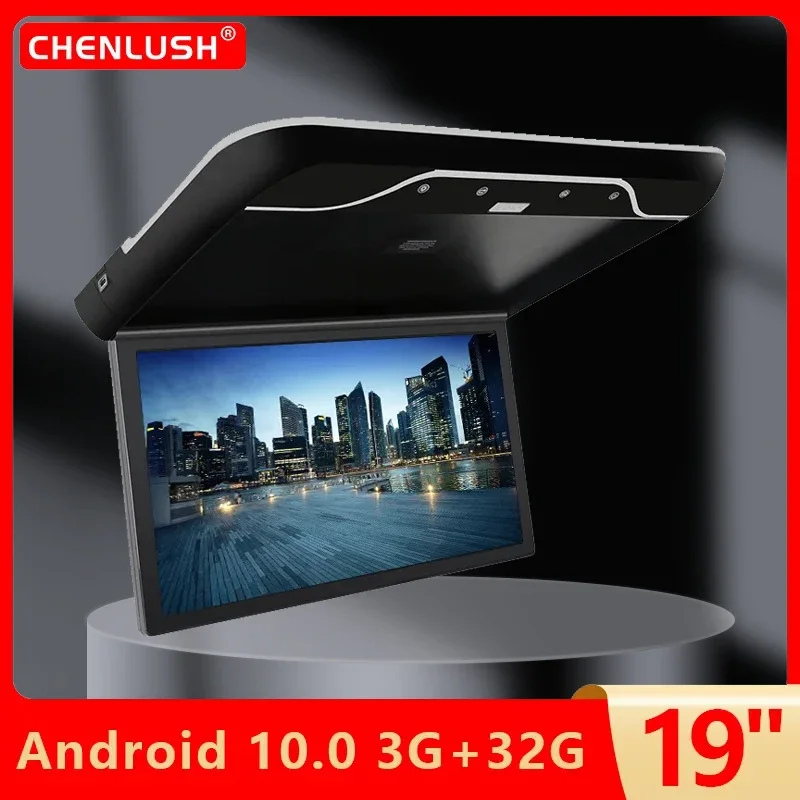 19 Inch 8K Multimedia Video Player Car Monitor Android 10.0 3 + 32GB 1080P Ceiling TV Roof Mount Display FM/WIFI/HDMI/Mirror Link car display monitor display