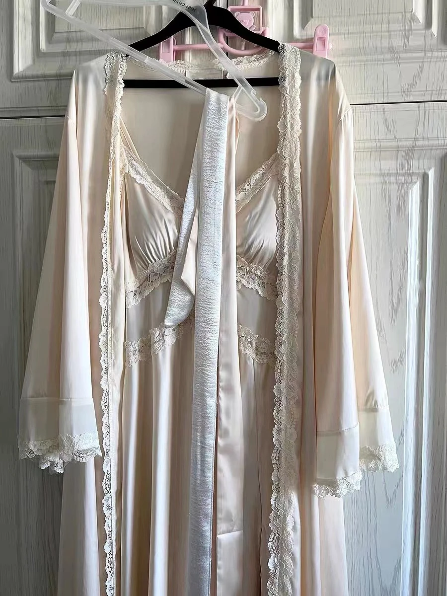 Singingqween Vintage victoriaanse dames-nachtjapon, lange mouwen, pure nachtkleding, pyjama of loungejurk, Blauw, XL Singingqween Vintage victoriaanse dames-nachtjapon, lange mouwen, pure nachtkleding, pyjama of loungejurk, Blauw, XL