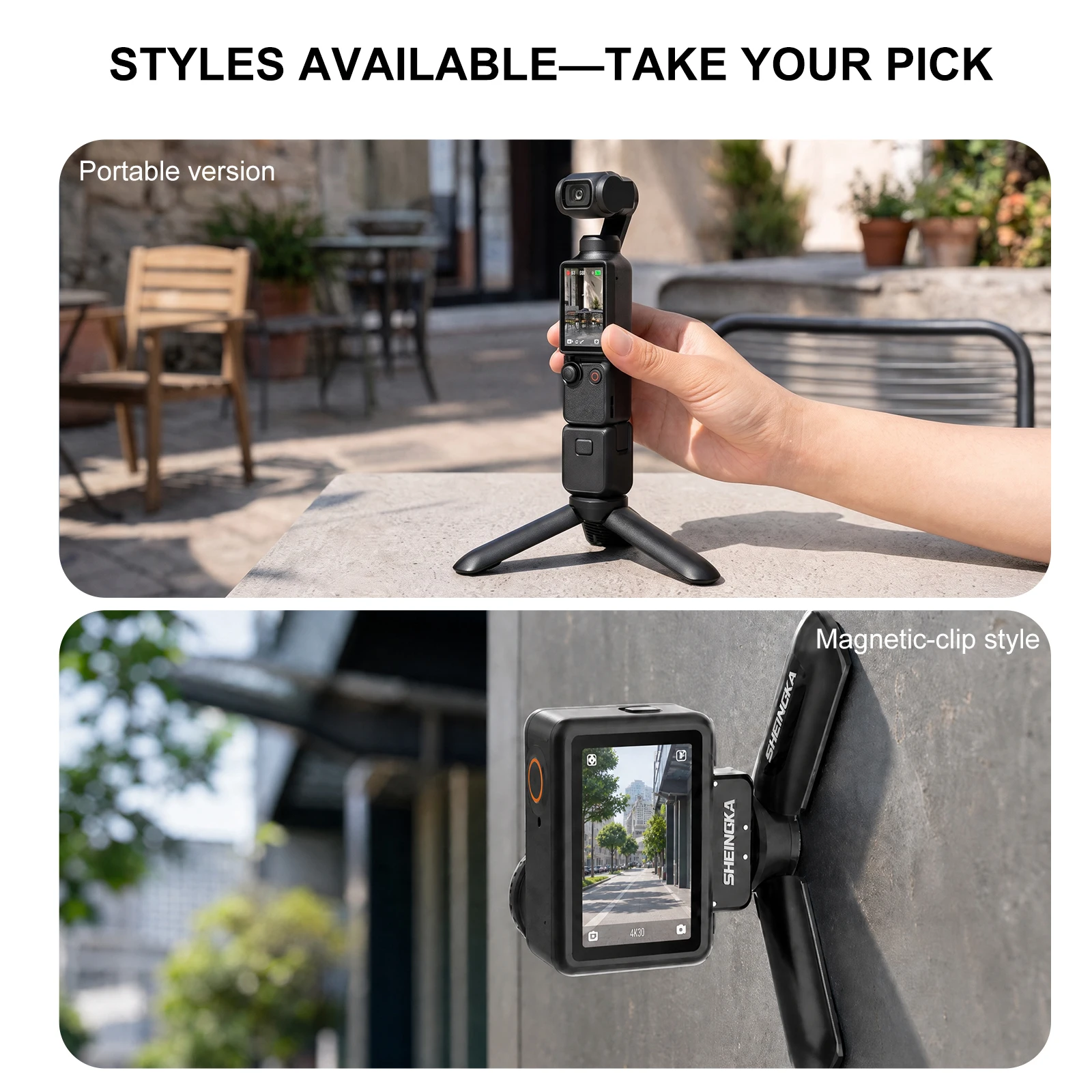 Magnetic Mini Tripod - Compact Metal Desktop Stand