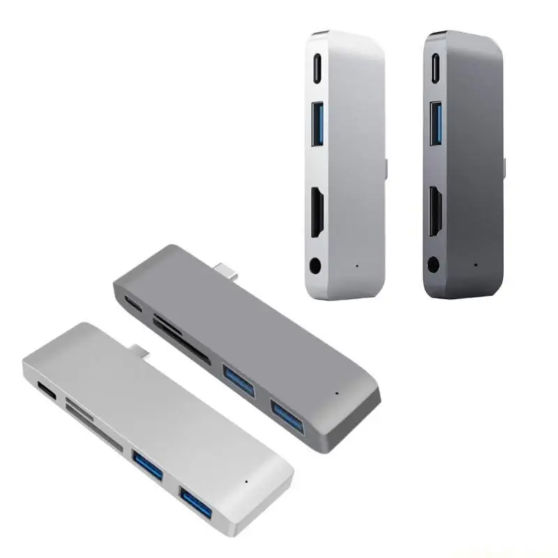도킹 스테이션 USB C 허브 4/5 in 1 USB C 전원 공급 포트 USB USB C 3.5mm