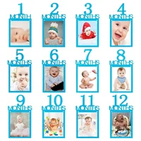 Birthday Baby One Year 12 Months Photo Banner Baby Boy Girl 1 Year Birthday Party Decor Photo Garlands Baby First Birthday Party 3