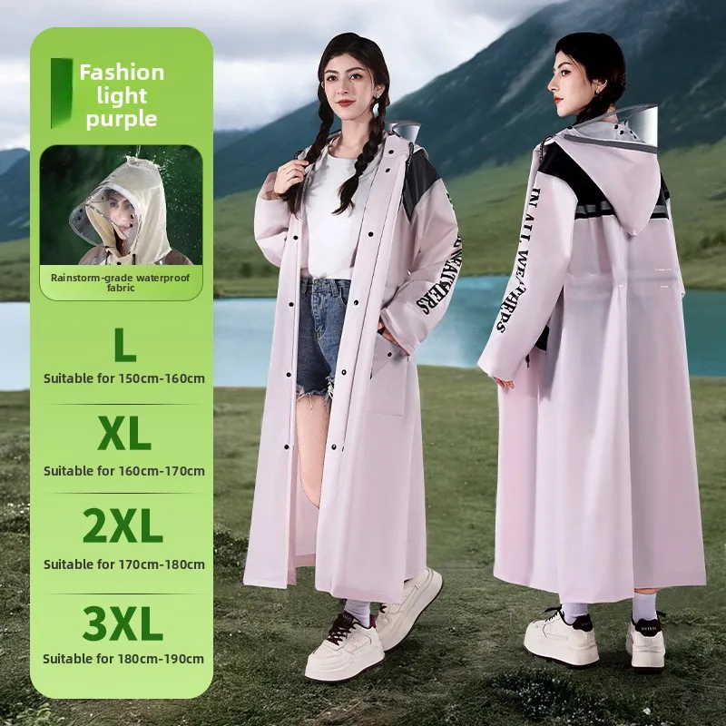 Women's Waist-Cinching Long Raincoat Poncho