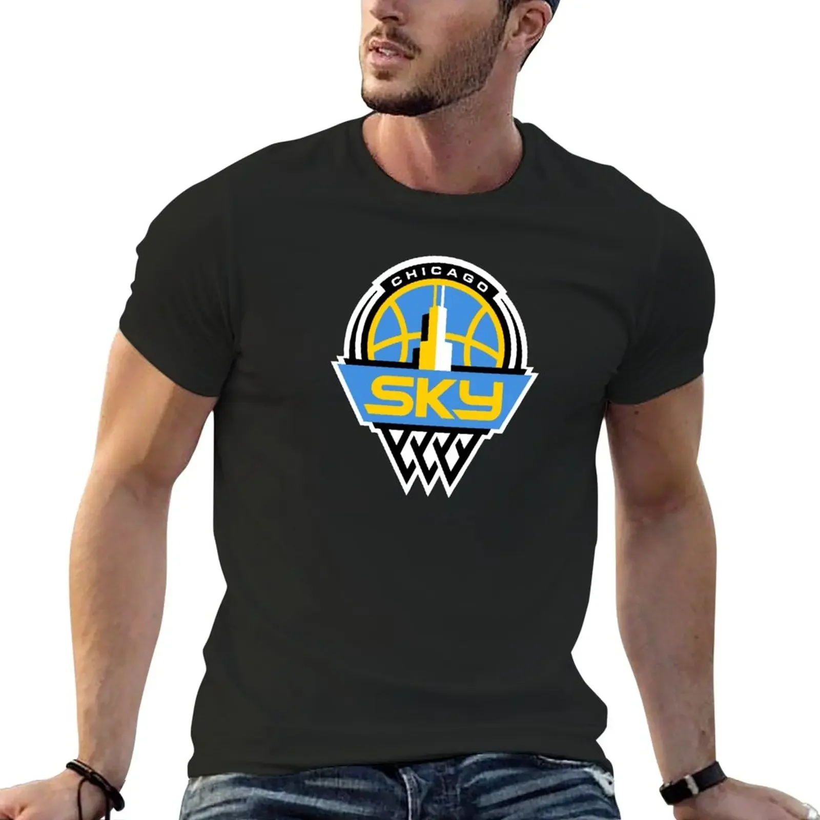 

Chicago Sky T-Shirt summer tops new edition plus sizes plain t shirts men