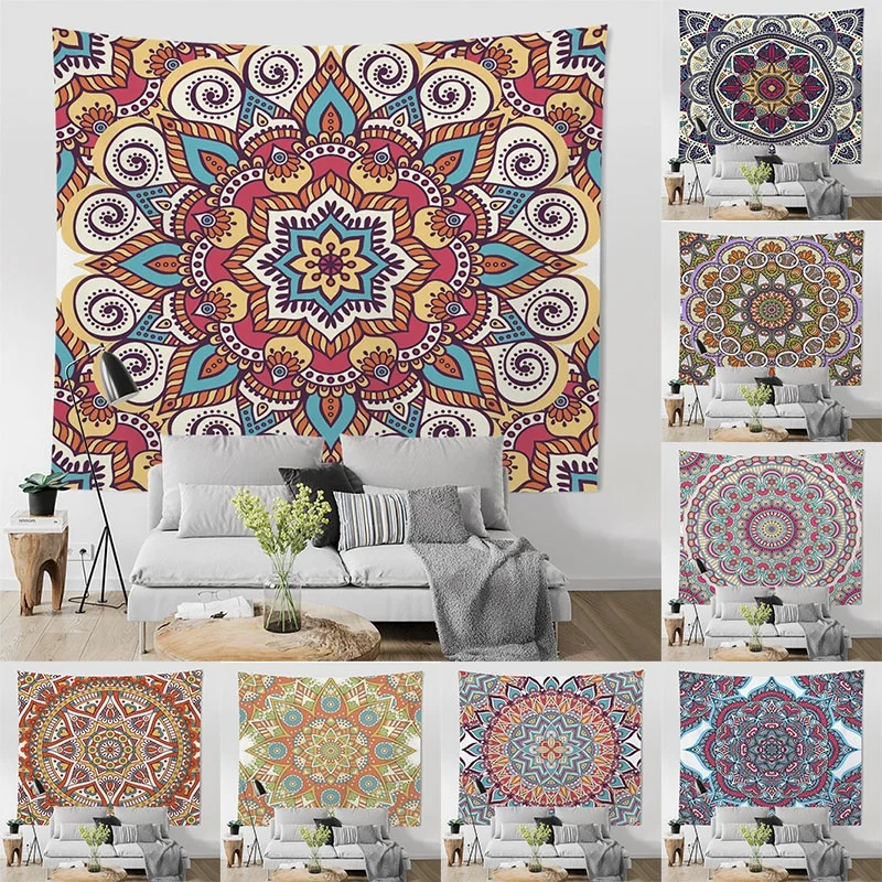 

Wall Hanging Tapestry Simple Mandala Series Decoration Living Room Bedroom Ethnic Style Home