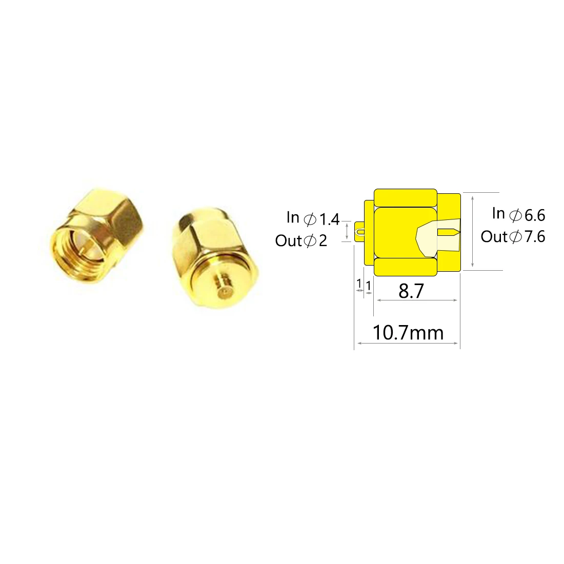 1pc SMA Male to IPX/UFL Plug RF Coax Adapter Connector Straight Goldplated New