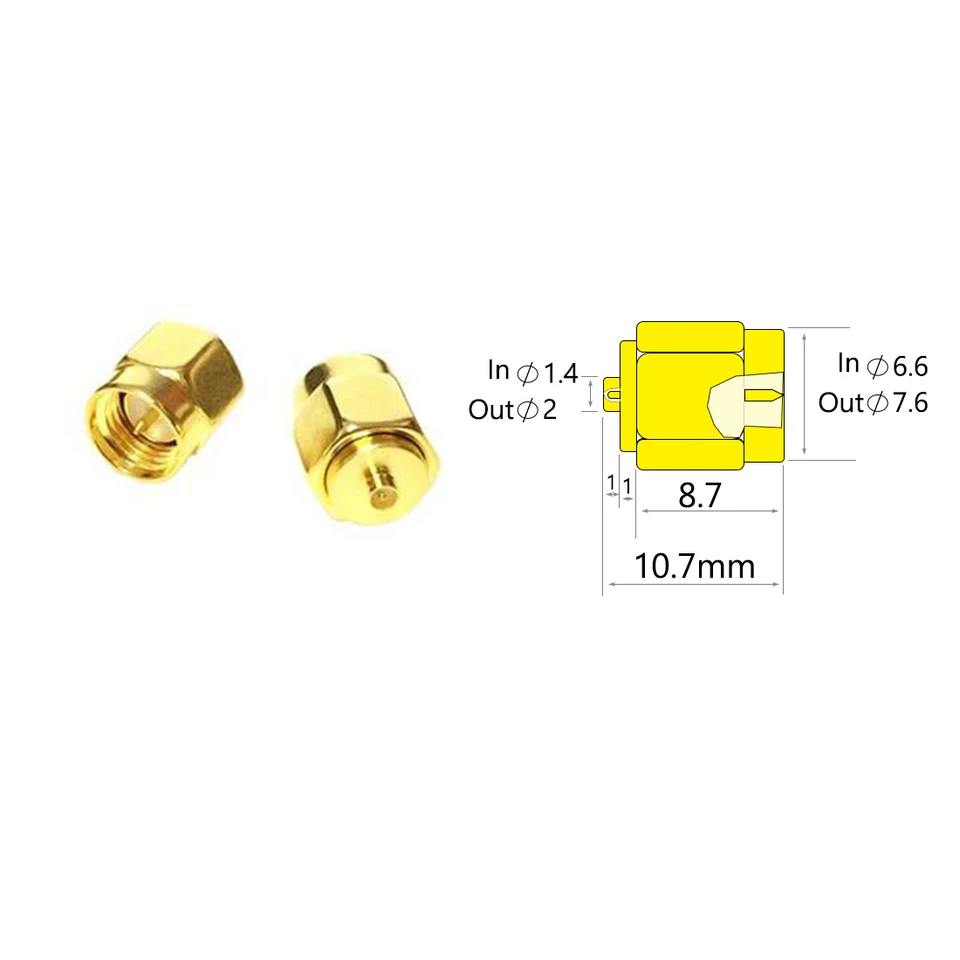 Occus - Adaptador Chapado En Oro SMA Hembra A SMA Hembra, Conector RF