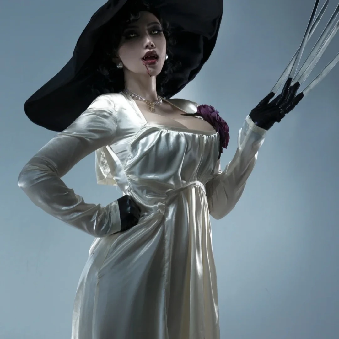 Lady Dimitrescu Cosplay Costume Chatelain Alcina Resident Evil 8 Comtesse Sexy Halloween Party Lady Lady Dimitrescu Cosplay Costume Chatelain Alcina Resident Evil 8 Comtesse Sexy Halloween Party Lady