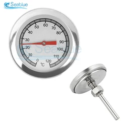 Stainless Steel Cooking Thermometer Gauge for BBQ, Milk, Coffee, and Meat (0 - 120C)