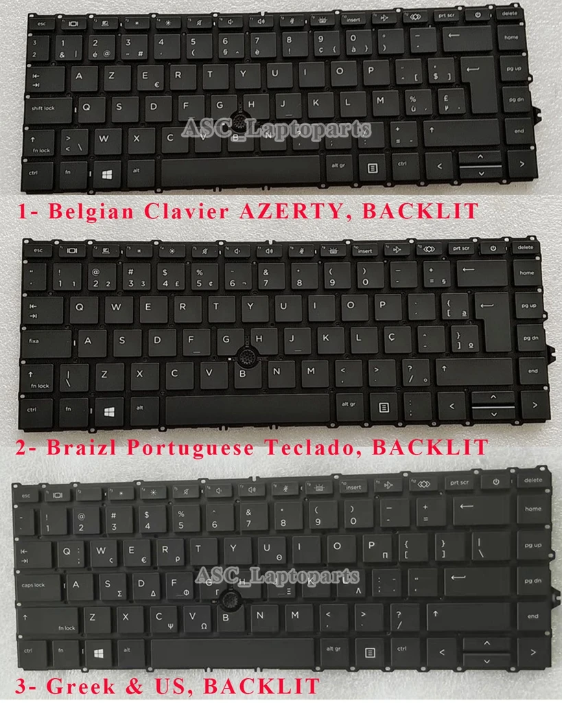 

New Latin Spanish Swedish Norwegian Danish Brazil Belgian Greek Keyboard for HP ZBook Firefly 14 G8 14 G7 BACKLIT , Black