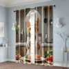 2pcs, Curtains Digital Printed Cat Chef Theme Durable Polyester (without rod) Decorations Outdoor Ldeal for Bedroom, Living 6