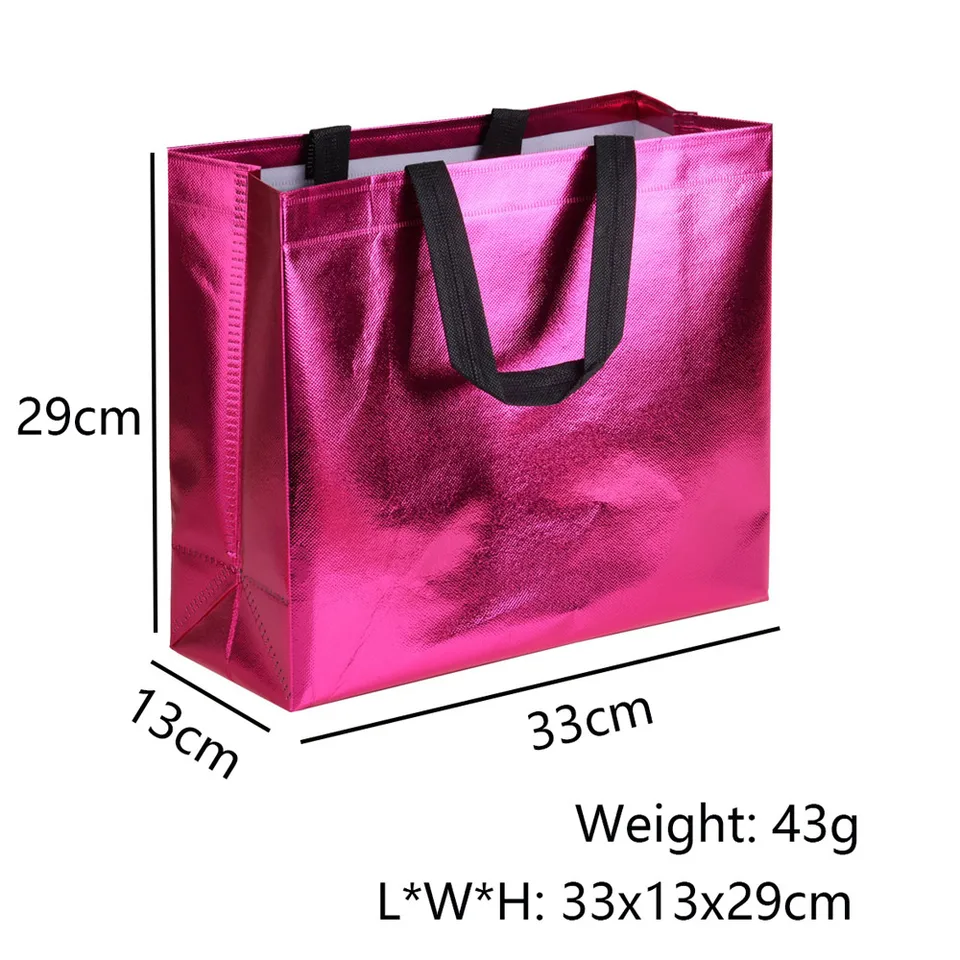 12 Sacchetti Regalo In Tessuto Non Tessuto Con Manici - 20x10x25 Cm - Riutilizzabili, Ecologici, Per Bomboniere E Feste