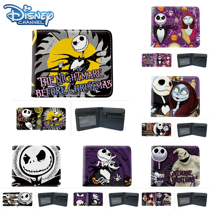 Nightmare Before Christmas Portafogli Anime Figure Jack Skellington Borsa Cartoon Card Holder Halloween Portamonete Fermasoldi Regalo