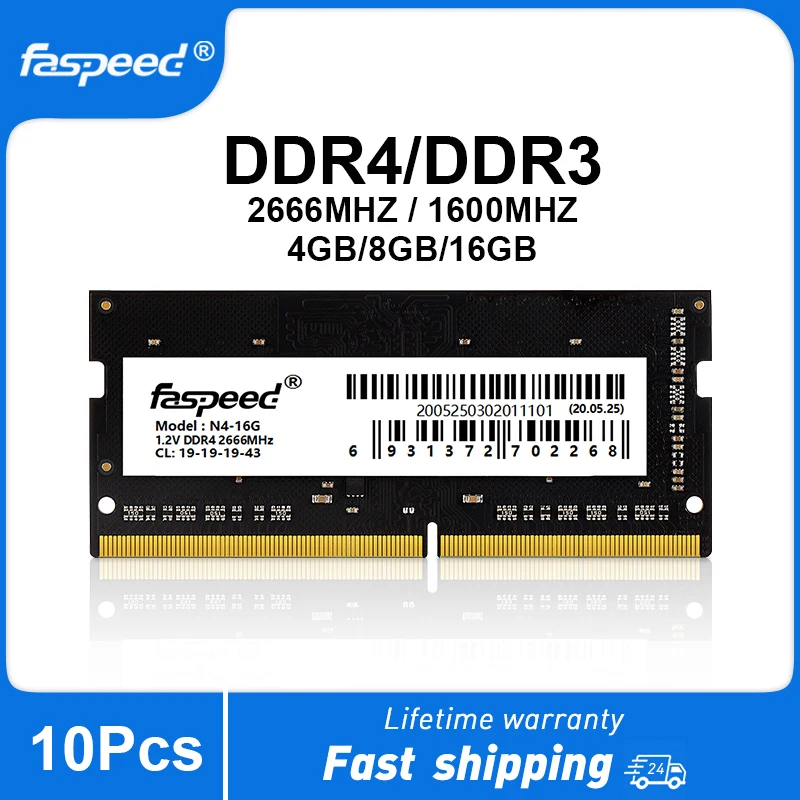 노트북 노트북용 고속 메모리 램, DDR4 DDR3, 8GB, 16GB, 4GB, 듀얼 채널 메모리, 1333MHz, 2666MHz, 1600MHz, 3200MHz NON-ECC, 10 개