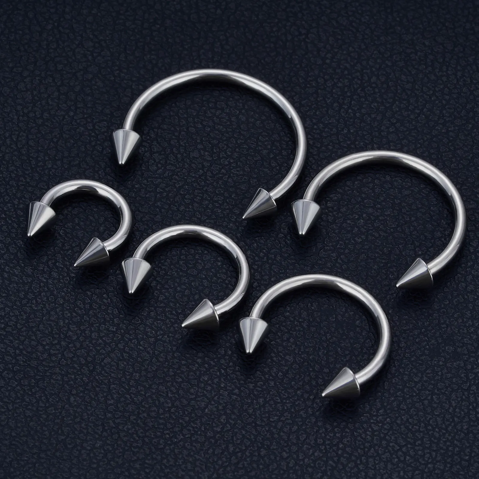 G23 Titanium Piercing Nose Stud Nose Hoop Horseshoe Spiked Cartilage Tragus Helix Ear Stud Body Piercing Jewelry 1/10PCS