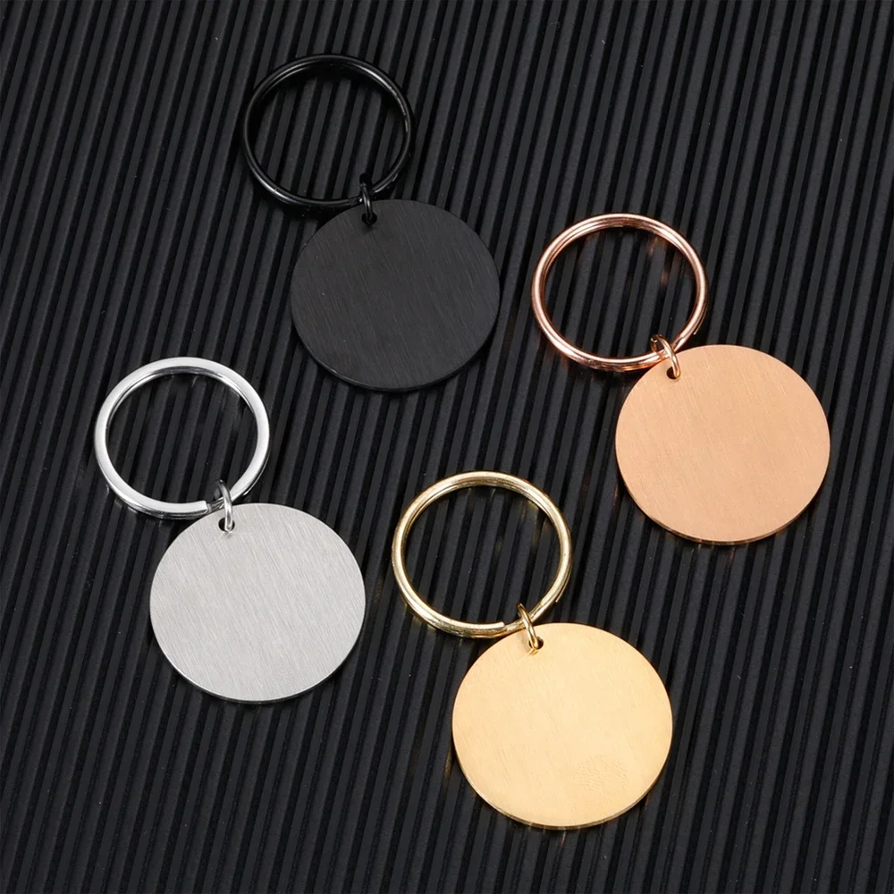 

Pet Stainless For Dog 50pcs Tag Plate Engravable Metal Jewelry Steel Anti-lost Wholesale Name Pendant Necklace Round