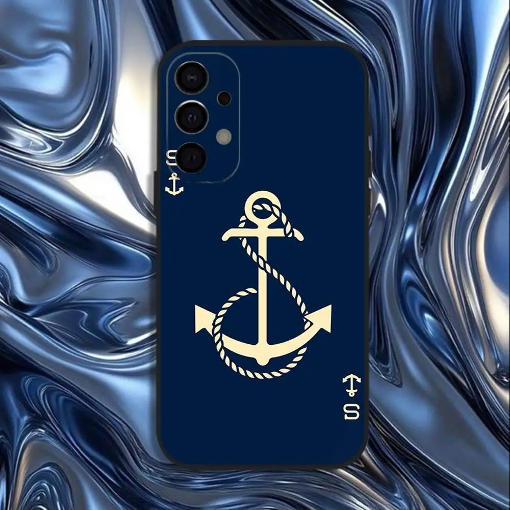 Anchor Boat Ship Wheel Design Black Phone Case Cover
