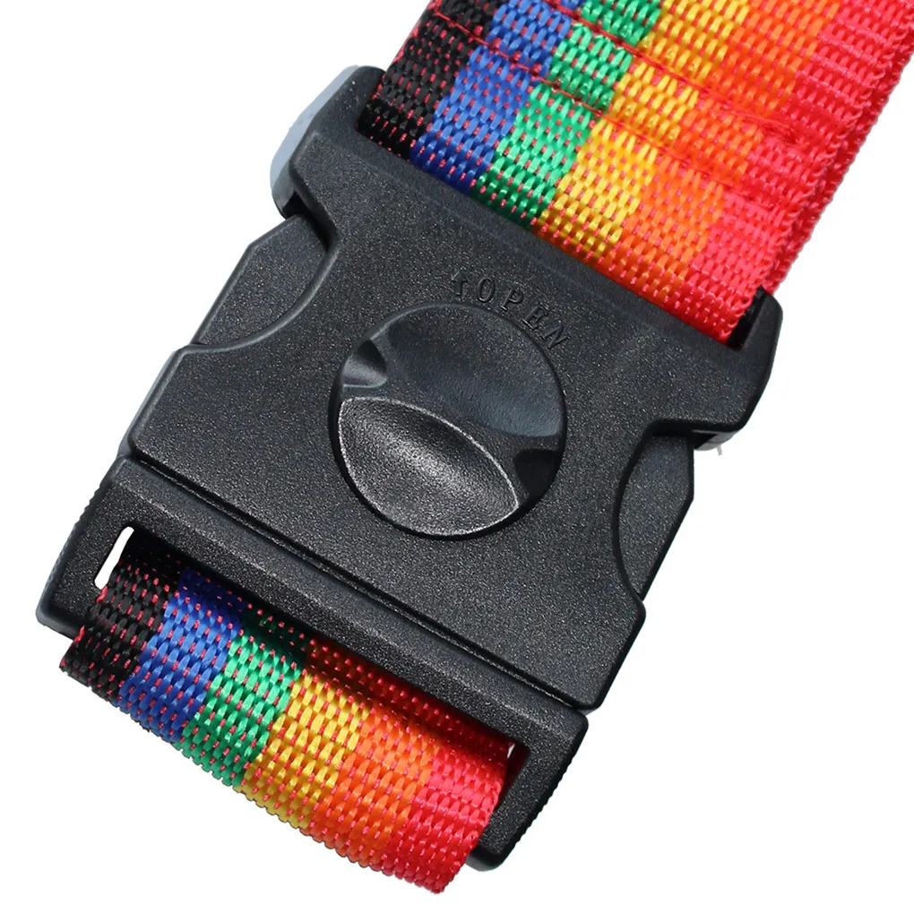 

4pcs Travel Luggage Suitcase Strap Baggage Backpack Bag Rainbow Color Rope Belt Buckle Bandage