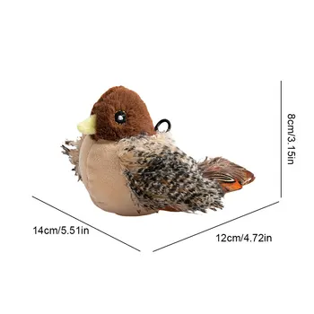 Rechargeable Flying Bird Cat Toy Interactive Cat Toys Chirping Flapping Bird(no Flying) Can Add Catnip Touch Activated Plush Toy 4