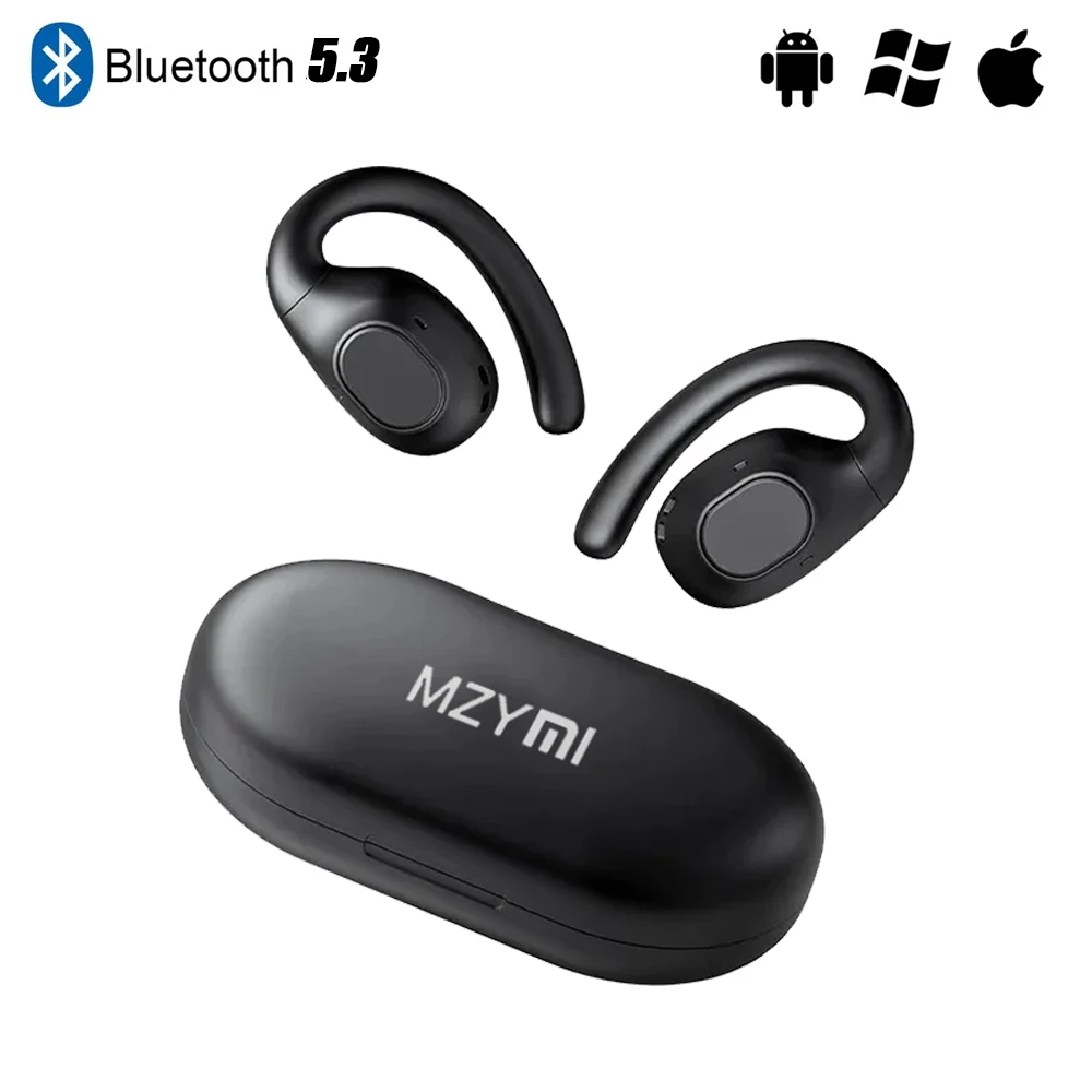 Mzymi Air Conduction Bluetooth Auricolare I68 Wireless Ear Hook Cuffie Sport Impermeabile 9D Stereo Sound Headset Microfono Incorporato
