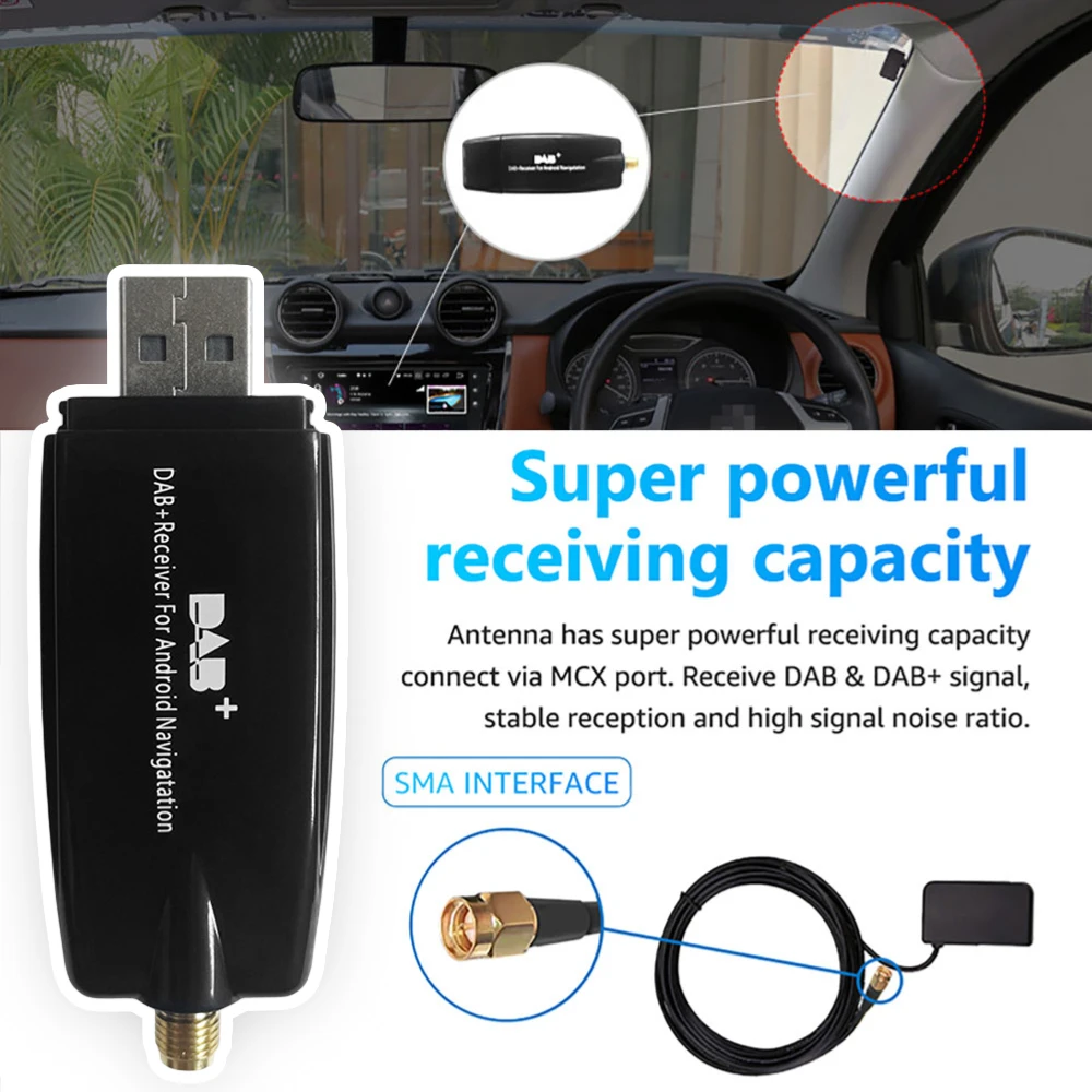 DAB + USB Radio samochodowe z androidem Plus wzmacniacz antenowy ...