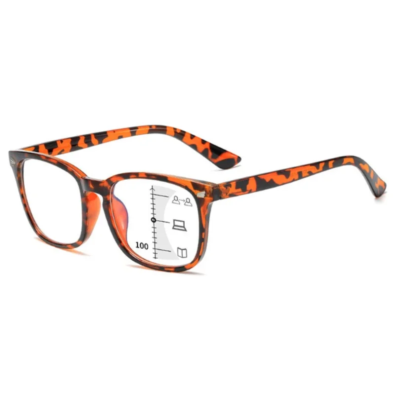 Progressive Multifocal Anti Blue Reading Glasses Intelligent Zoom Far and Near Dual Light Presbyopic Glasses