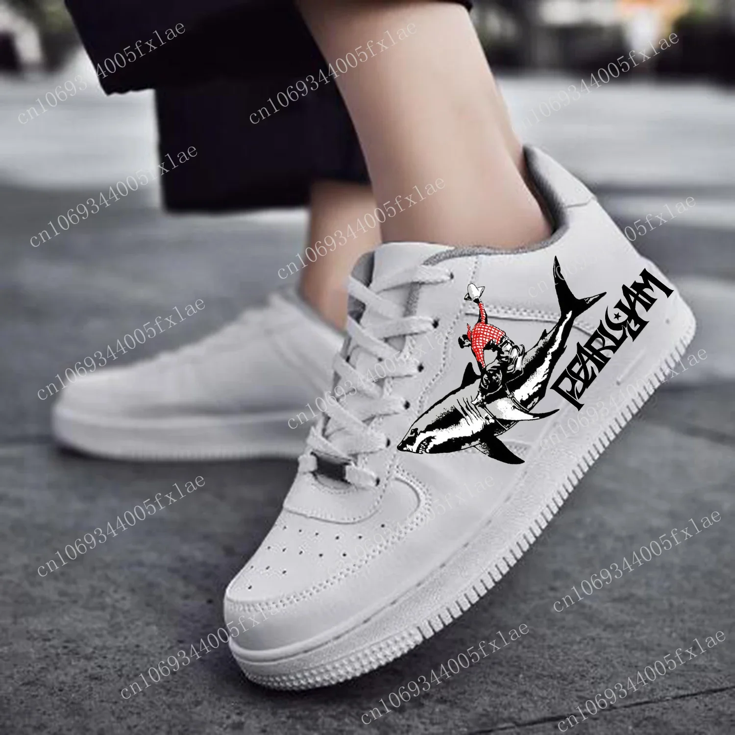

Pearl Jam AF Basketball Mens Womens Sports Running High Quality Flats Force Sneakers Lace Up Mesh Customized Made Shoe White
