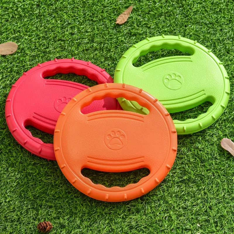 

Игрушки для собак, питомцы, летающие диски, тренировочное кольцо для собак из ЭВА с двойными ручками, устойчивая игрушка, искусственная игрушка для активного отдыха